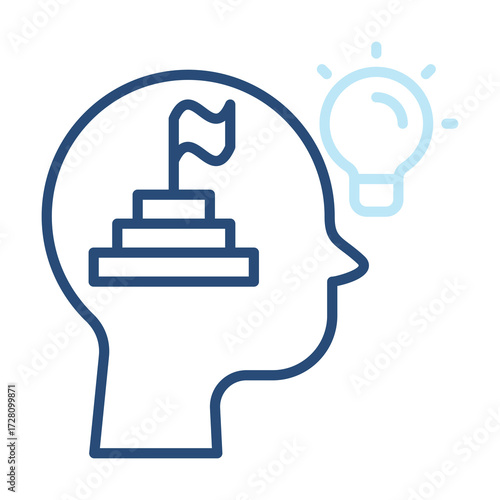 Will To Win Icon Color Outline Style. Vector Illustration Design