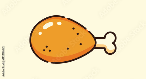 Fried chicken drumstick piece isolated on white background. Perfect for food blogs, restaurant menus, and culinary designs. Delicious and appetizing.