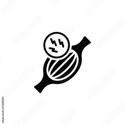 Muscle pain icon. Simple solid style. Muscle ache, fatigue or tension in tissue, body cramp due to physical injury, muscular, human body concept. Silhouette, glyph symbol. Isolated design.