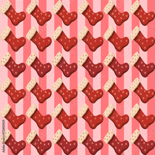 seamless pattern Festive holiday stockings pattern home decor digital art joyful atmosphere aerial christmas spirit