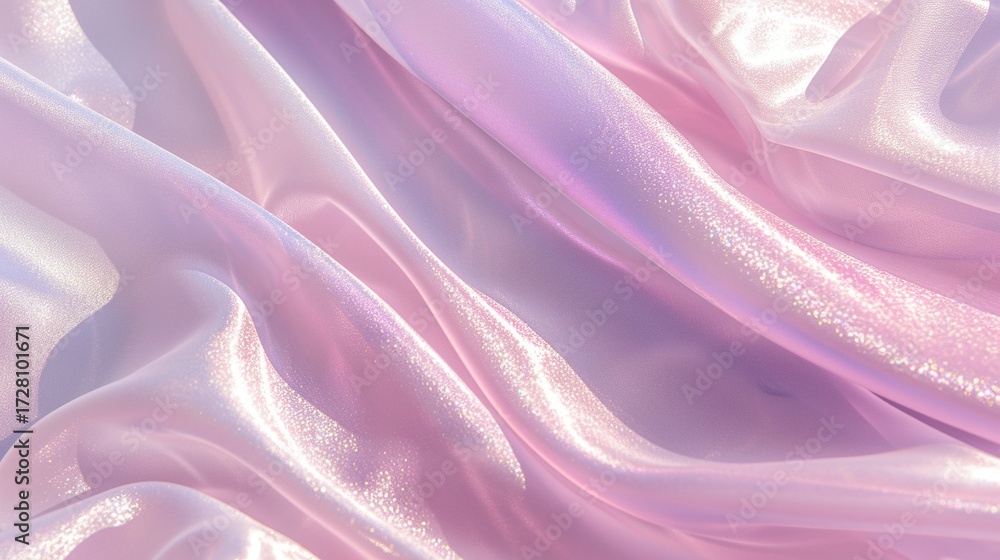 Obraz premium The close-up shot showcases soft flowing lines and rainbow colors in the fabric, creating a dreamy atmosphere, perfect for creative projects or as a cozy, vibrant wallpaper.