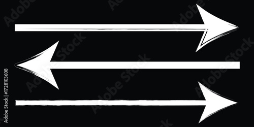 grunge arrow vector. grunge arrow brush. grunge arrow paint. paint brush hand drawn arrow in grunge style a careless stroke of paint. eps 10