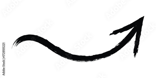 grunge arrow vector. grunge arrow brush. grunge arrow paint. paint brush hand drawn arrow in grunge style a careless stroke of paint. eps 10