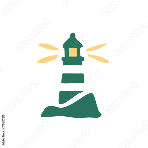 Lighthouse Beacon Coastal Navigation Maritime Illustration