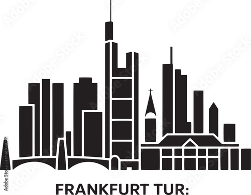 Frankfurt am Main city skyline silhouette. Germany urban landscape panorama