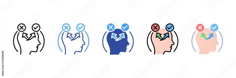 Obraz premium Feasibility Multi Style Icon Set