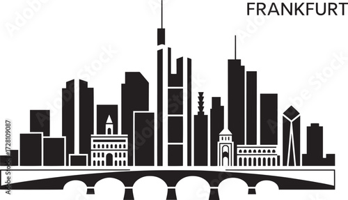 Frankfurt Germany Cityscape Silhouette Skyline Bridge Landmark Culture Travel