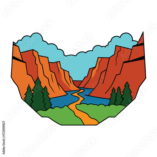 A breathtaking view of the Grand Canyon with a winding road at the bottom, showcasing towering cliffs, deep canyons, and the vast, rugged beauty of nature.
