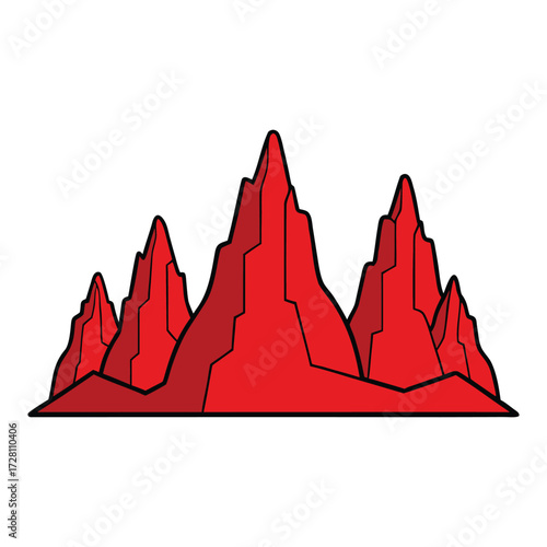 Towering red sandstone mountains glow under the sun, their rugged cliffs and layered hues creating a breathtaking desert landscape full of natural wonder.
