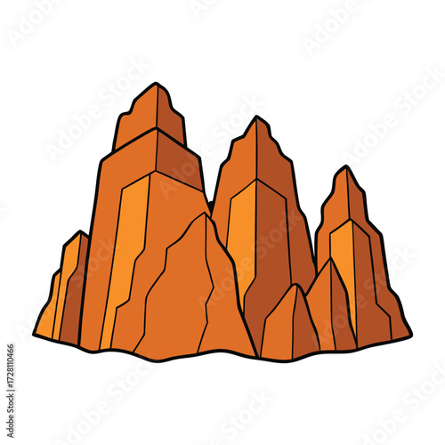 Towering red sandstone mountains glow under the sun, their rugged cliffs and layered hues creating a breathtaking desert landscape full of natural wonder.
