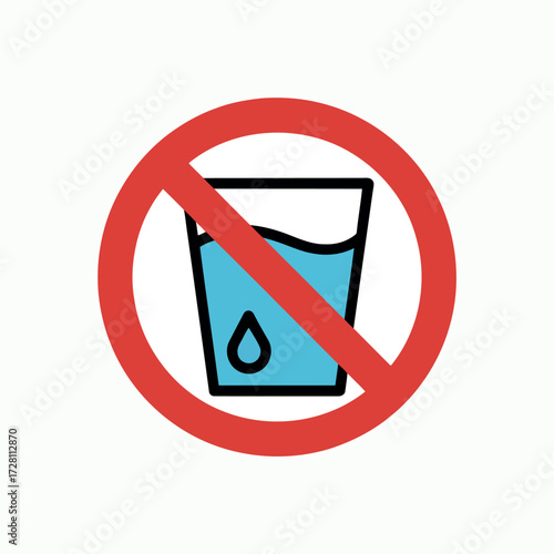 No water allowed symbol prohibition icon healthy lifestyle sign vector