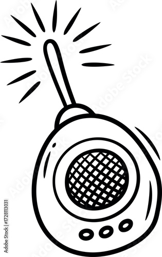 Retro style two-way radio walkie talkie handheld communicator device vector