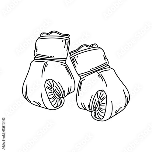 hand drawn vector illustration of a boxing gloves