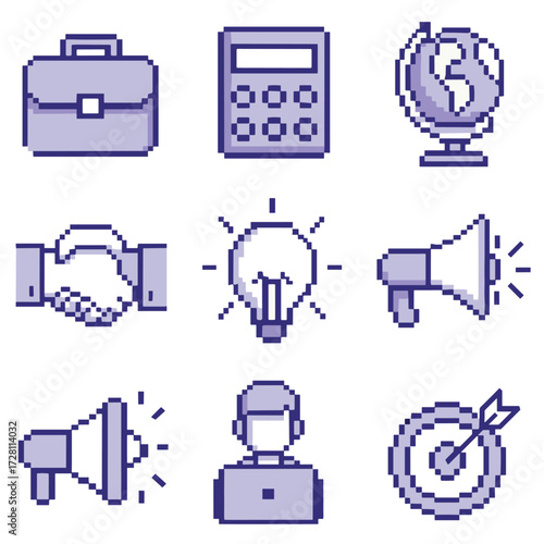 Business Pixelated Icon Vector Illustration