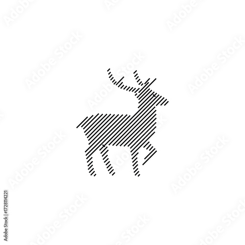 Line art Deer Logo design icon vector