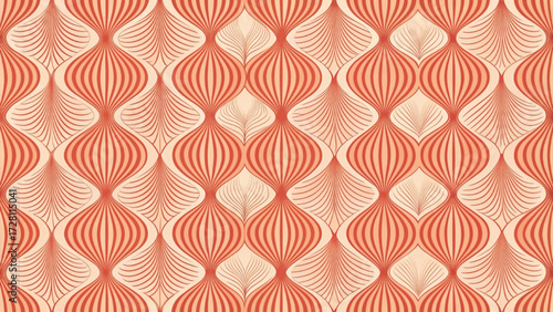 Seamless abstract pattern repeating organic leaf-like and waterdrop shapes background 
