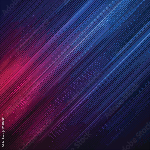 추상적인 선과 점으로 이루어진 네온 빛의 역동적인 배경 디자인