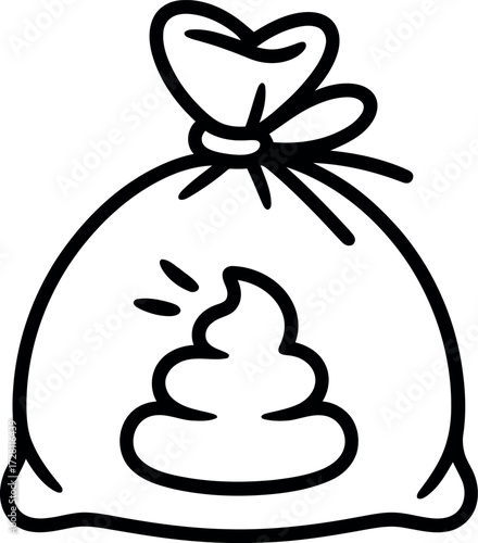 Cute dog poop bag icon clean up pet waste symbol vector