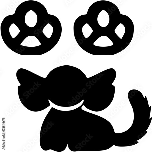 Cute dog icon illustration drawing