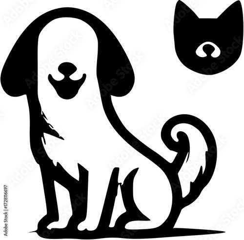 Cute dog icon illustration drawing