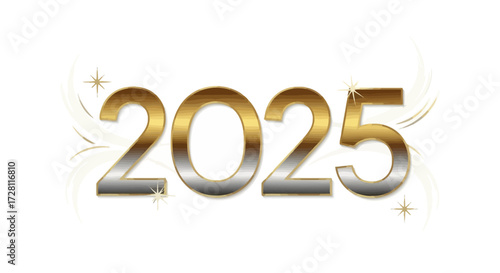 Luminous depiction of the year 2025 symbolizing an elegant and opulent forthcoming future