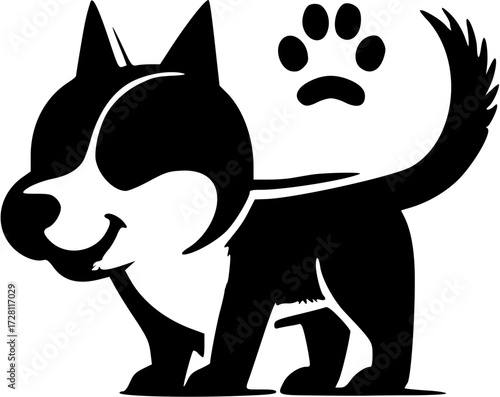 Cute dog icon illustration drawing