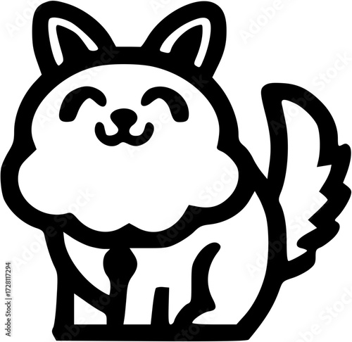 Cute dog icon illustration drawing