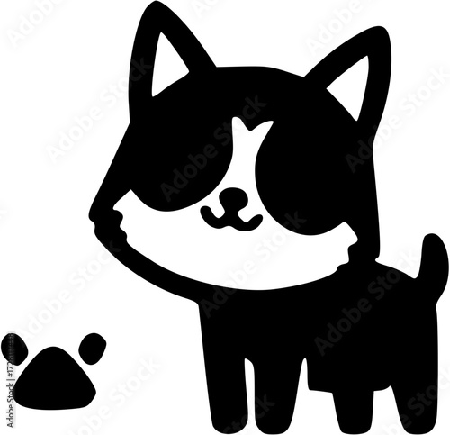 Cute dog icon illustration drawing