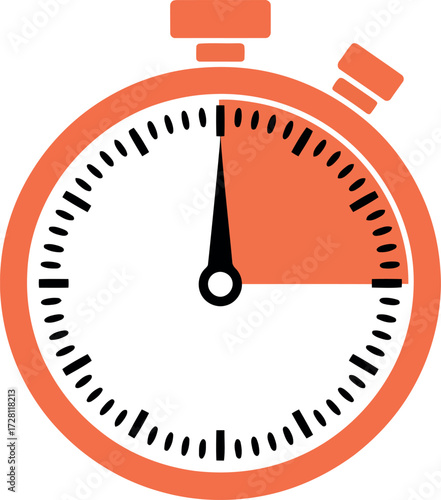 Orange stopwatch timer time measurement countdown speed quickness vector