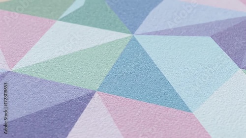 Abstract Geometric Pattern of Pastel Triangles with Textured Surface - Motion Background