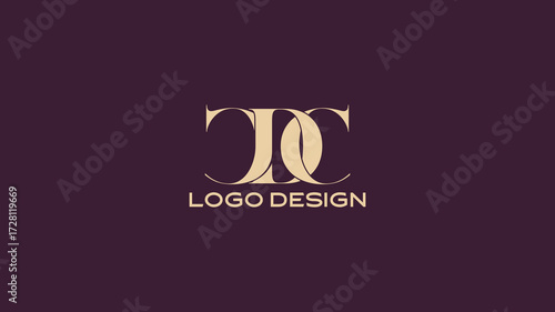 Modern CDC monogram logo design in gold overlapping typography on dark background, perfect for elegant luxury branding, high-end fashion identity, and corporate use.