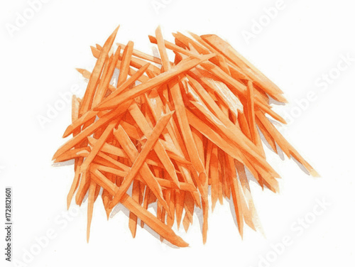 Earthen Stalks Shredded carrots isolated watercolor vector illustration svg