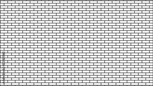 White brick blank home wall texture copy for space panorama white tiles, black ceramic tiles wallpaper. white brick wall used for background.