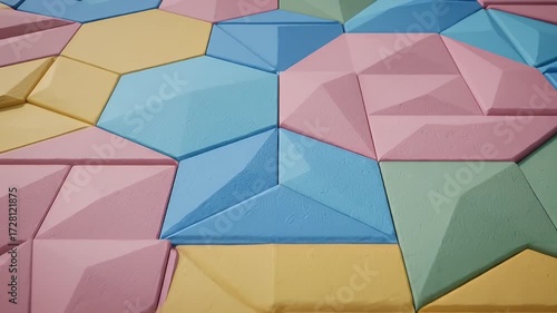 Pastel Geometric Shapes Abstract Background Animation, Modern Design, Pastel Colors