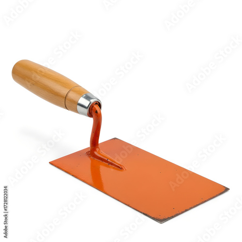 Square Trowel for Cement and Plaster Work Isolated on White