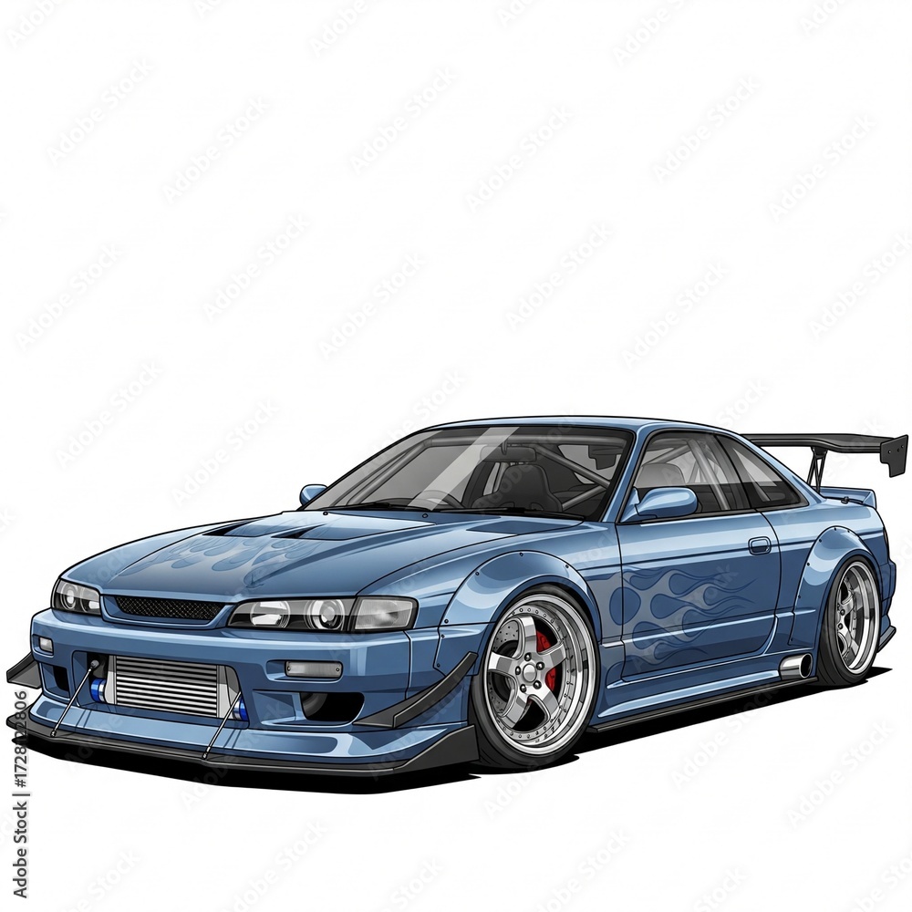 Fototapeta premium Modified Drift Sports Car with Aerodynamic 