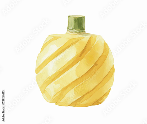 Fragrant Segments Phulae pineapple isolated watercolor vector illustration svg