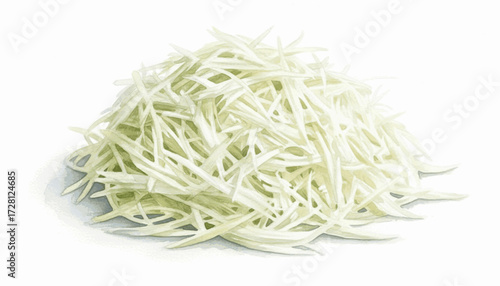Verdant Tangles shredded papaya isolated watercolor vector illustration svg