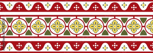 Vector color gothic border. Medieval European ornament. Classic pattern of the Germans, Angles, Saxons, Franks.