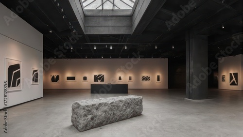 Modern art gallery interior
