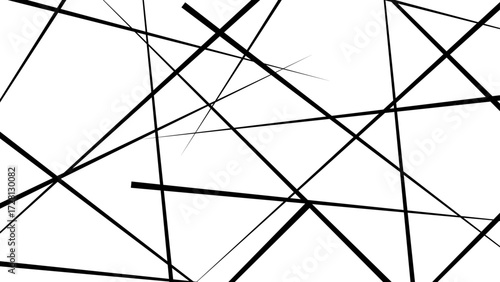 Trendy random diagonal lines image. Random chaotic lines. Abstract geometric pattern. Outline monochrome texture. 