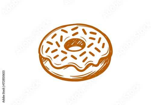 Doughnut hand drawn sketch vector illustration