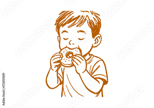 Doughnut hand drawn sketch vector illustration
