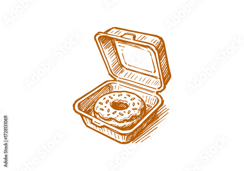 Doughnut hand drawn sketch vector illustration