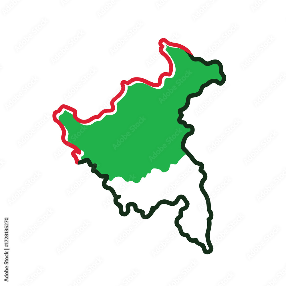 Obraz premium map of italy with flag