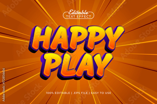 happy play editable text effect