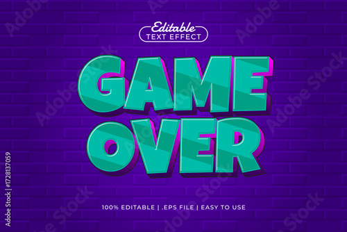 game over editable text effect