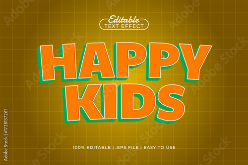 happy kids editable text effect