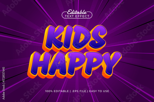 kids happy editable text effect