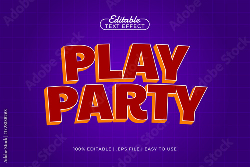 play party editable text effect